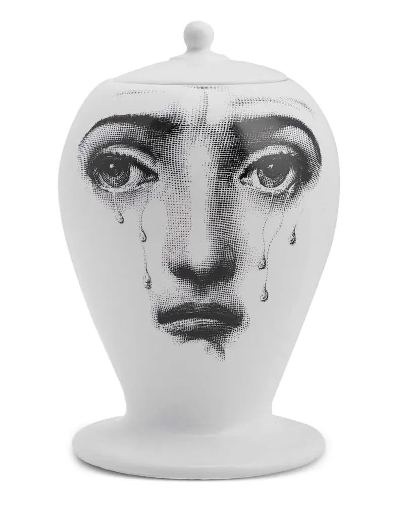 Fornasetti Il fumo fa male" Vase - Weiß Weiß