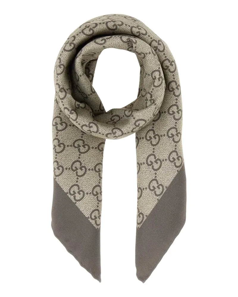 Gucci Seidenschal mit GG-Print - Nude Nude