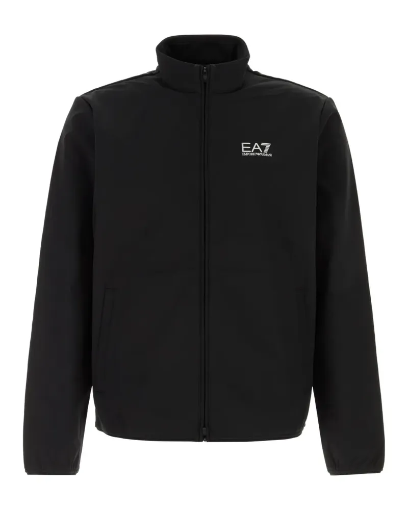 EA7 logo-print zip-up jacket - Schwarz Schwarz