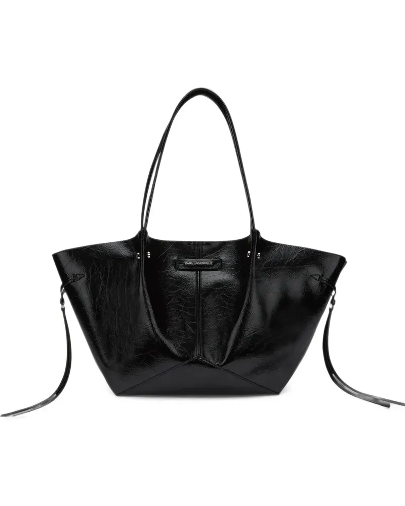 Karl Lagerfeld medium K/Pierced textured tote bag - Schwarz Schwarz