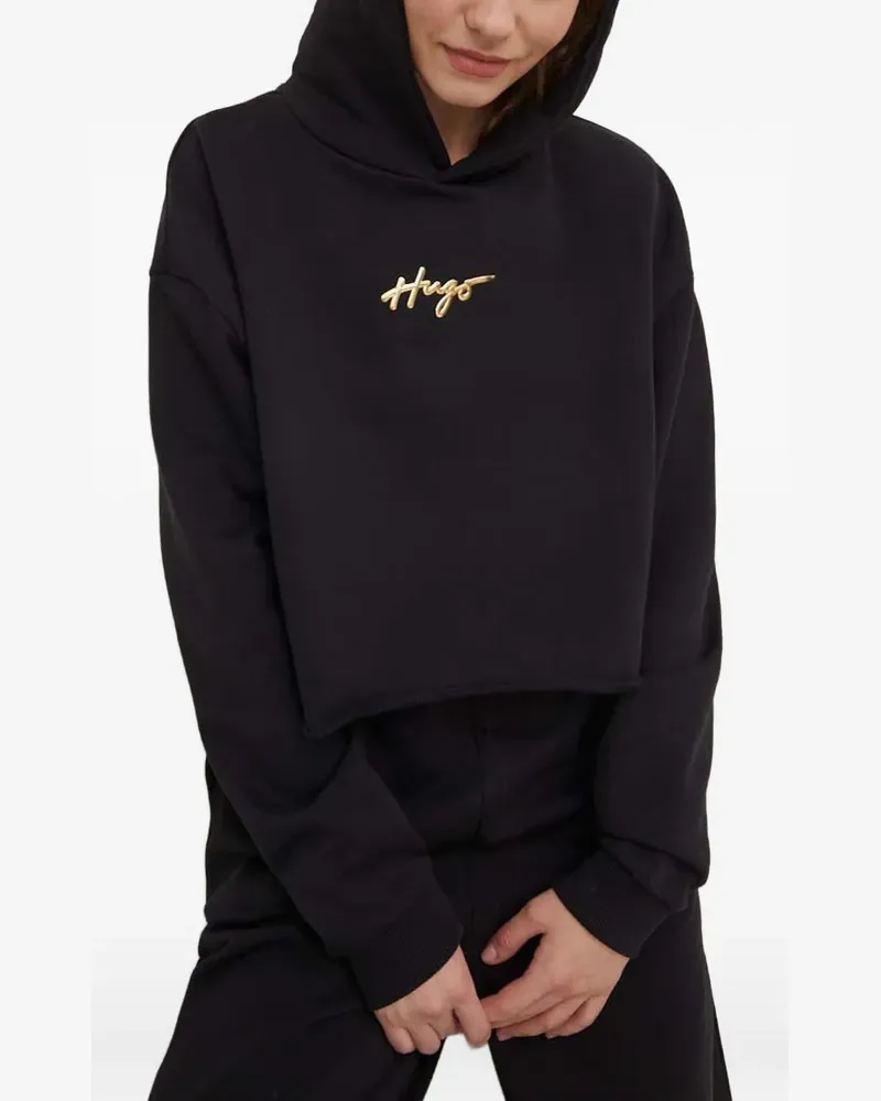 HUGO BOSS Hoodie mit Logo - Schwarz Schwarz
