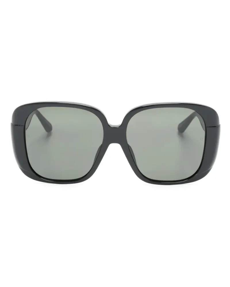 Linda Farrow Mima Sonnenbrille mit eckigem Gestell - Schwarz Schwarz