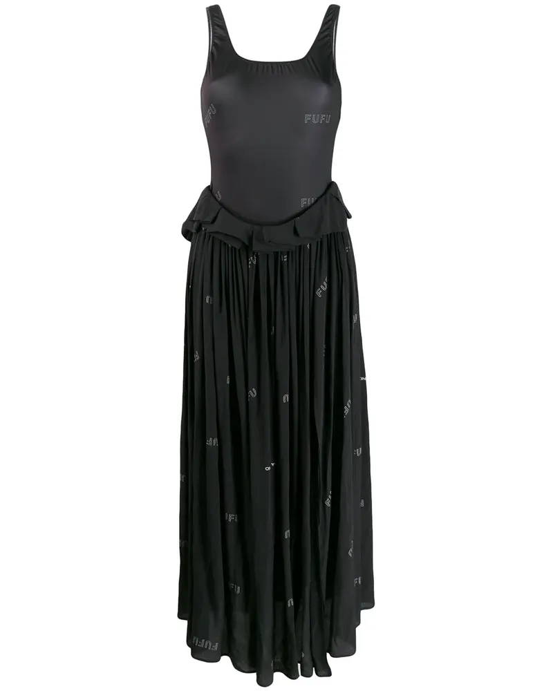 Natasha Zinko Maxikleid mit Print - Schwarz Schwarz
