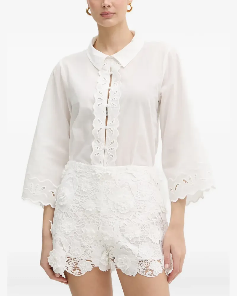 Bardot Aleria broderie-anglaise scalloped shirt - Weiß Weiß