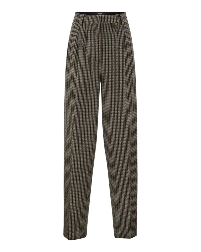 Fabiana Filippi Gerade Hose mit Hahnentrittmuster - Braun Braun