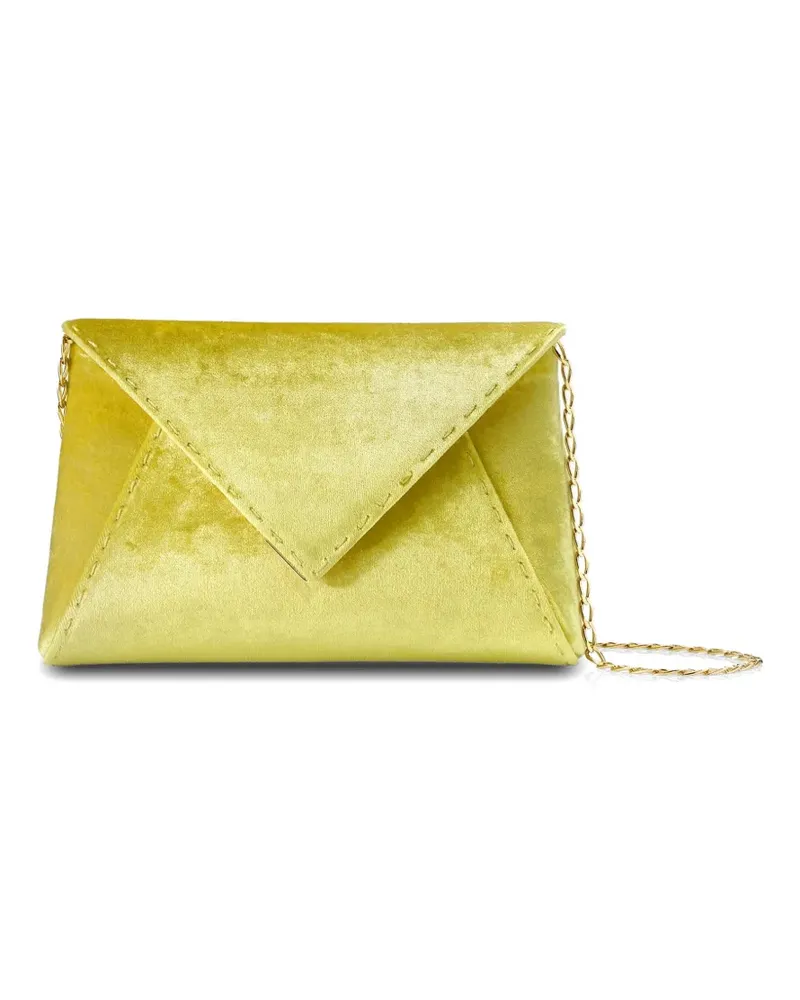 Tyler Ellis Lee Pouchet crushed-velvet clutch bag - Gelb Gelb