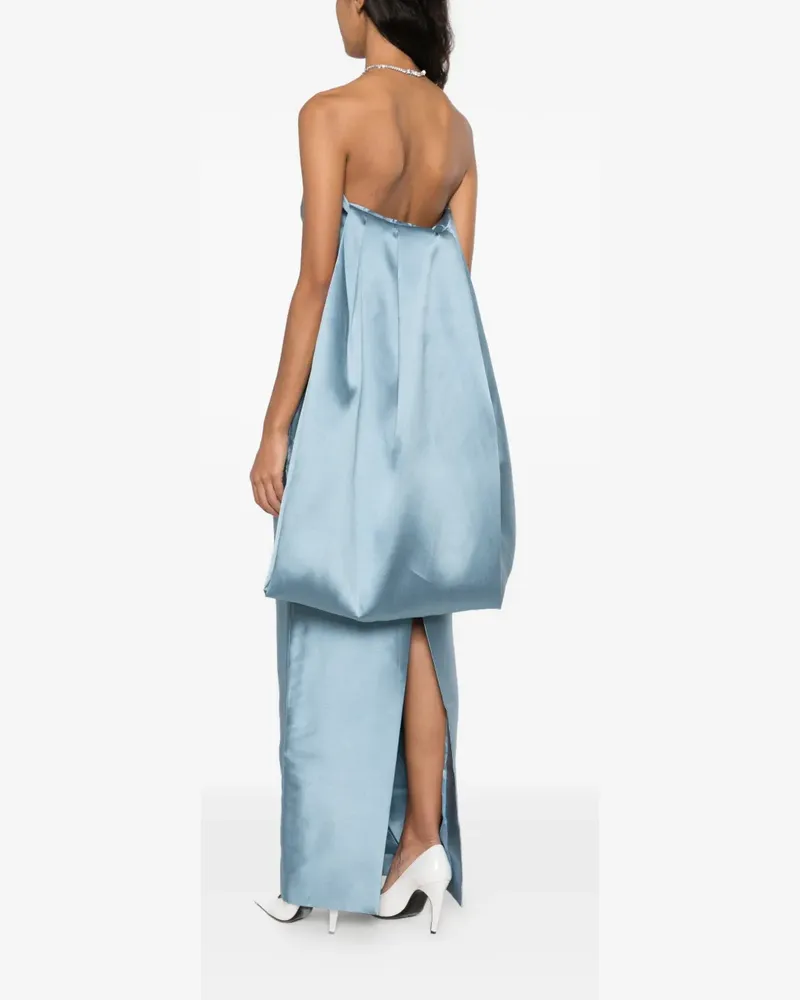 Solace London Dandridge strapless oversized-bow maxi dress - Blau Blau
