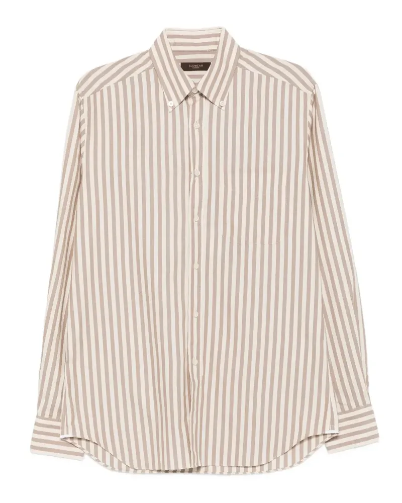 Glanshirt striped-pattern button-down shirt - Nude Nude