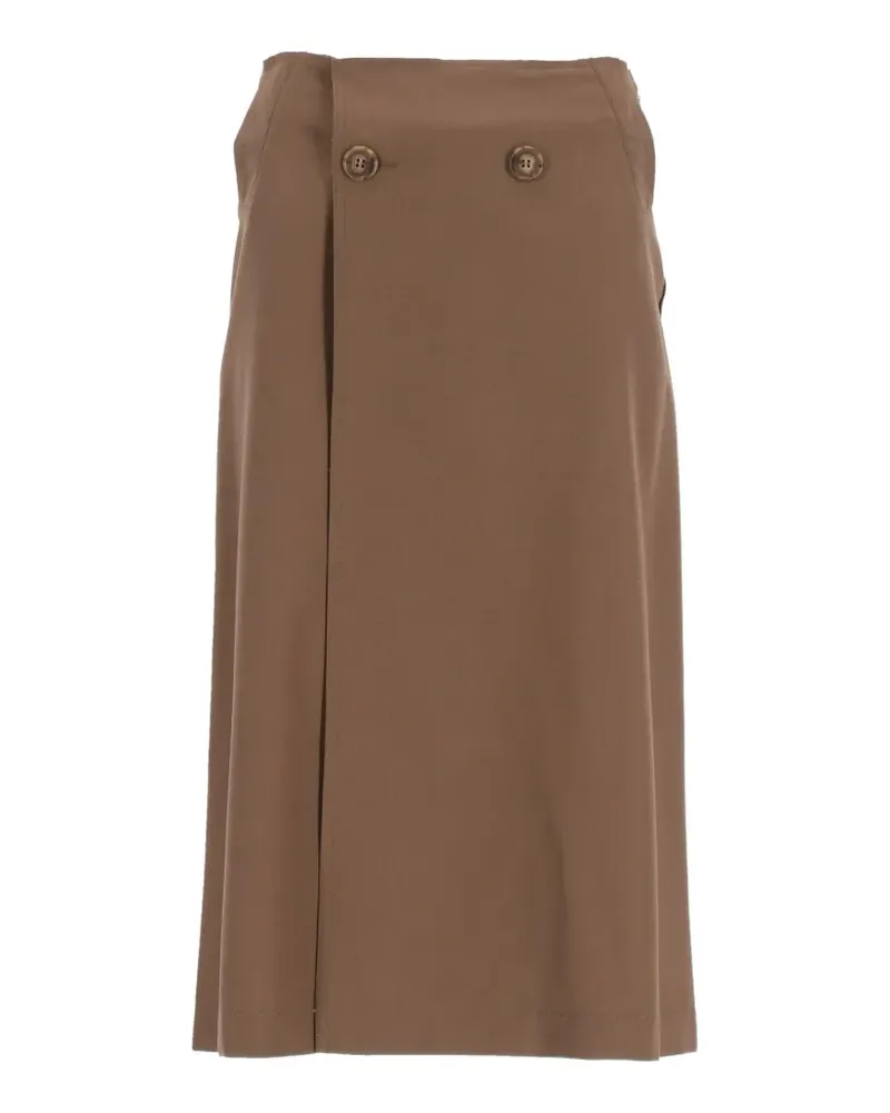 Maison Margiela button-detail midi skirt - Braun Braun