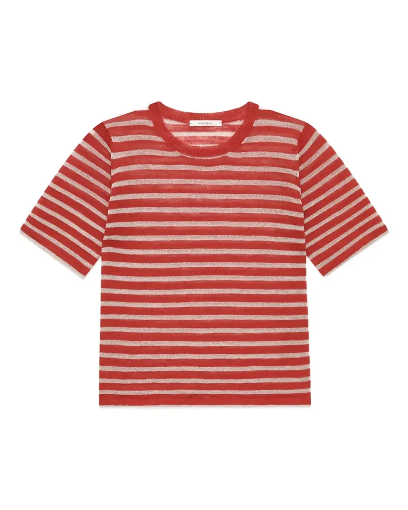 Maliparmi striped metallic-thread T-shirt - Rot Rot