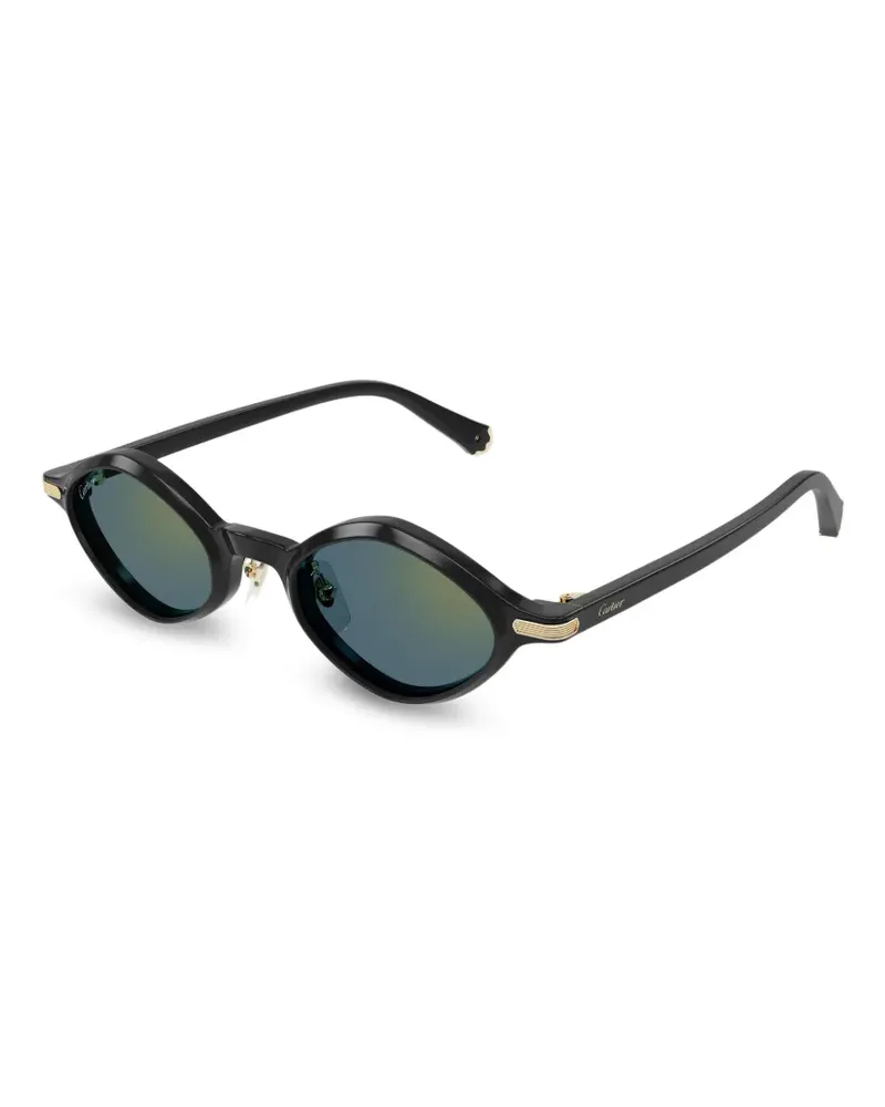Cartier Sonnenbrille mit geometrischem Gestell - Schwarz Schwarz