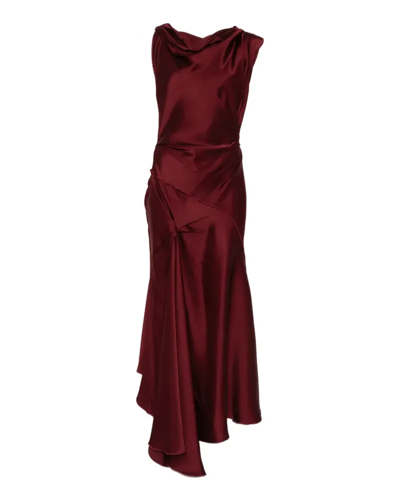 Victoria Beckham Drapiertes Midikleid - Rot Rot