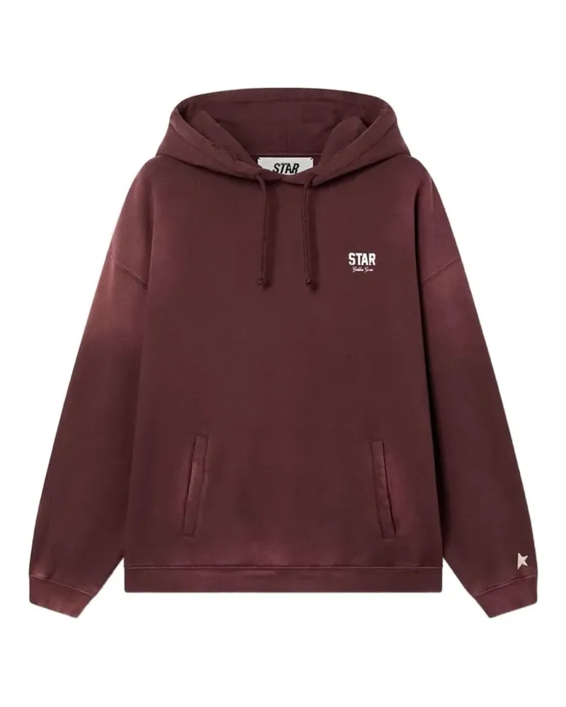 Golden Goose Hoodie mit Logo in Bordeauxrot - Braun Braun