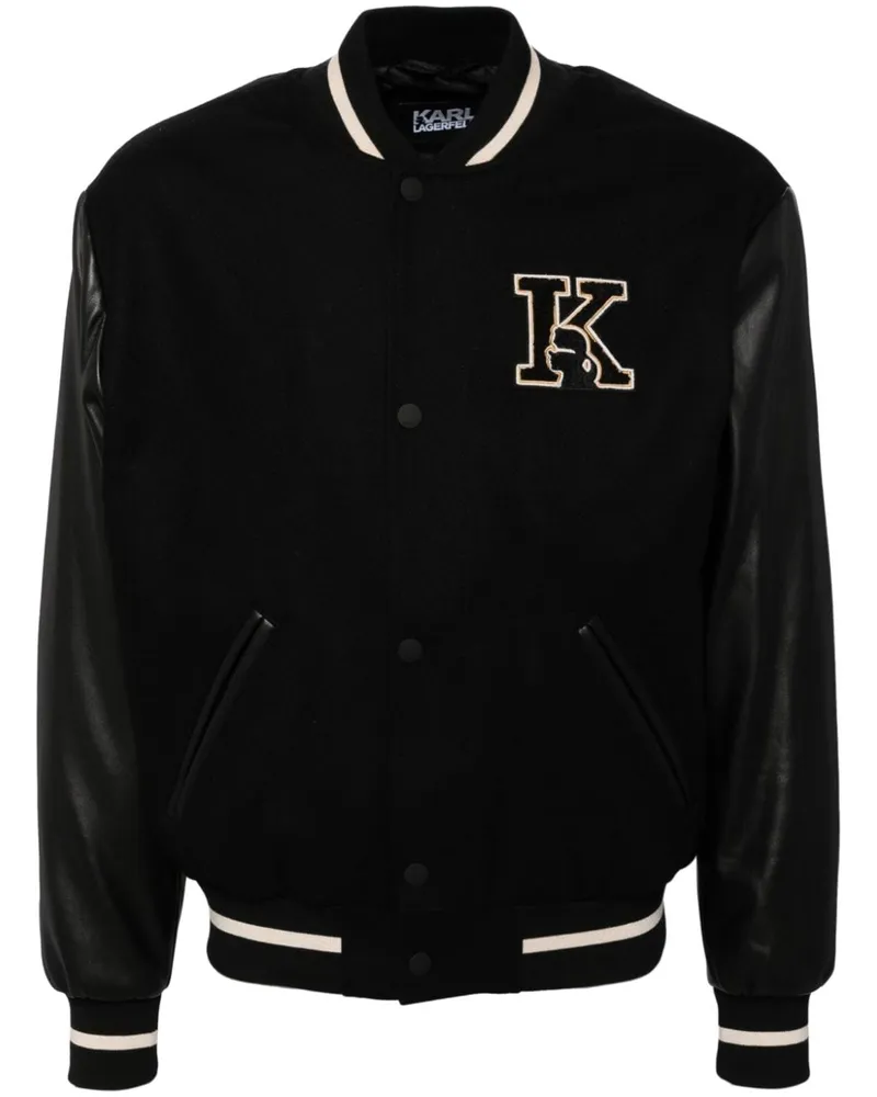 Karl Lagerfeld Bomberjacke mit Logo-Patch - Schwarz Schwarz