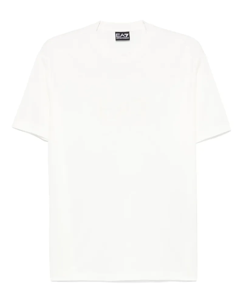 EA7 T-Shirt mit geflocktem Logo - Weiß Weiß