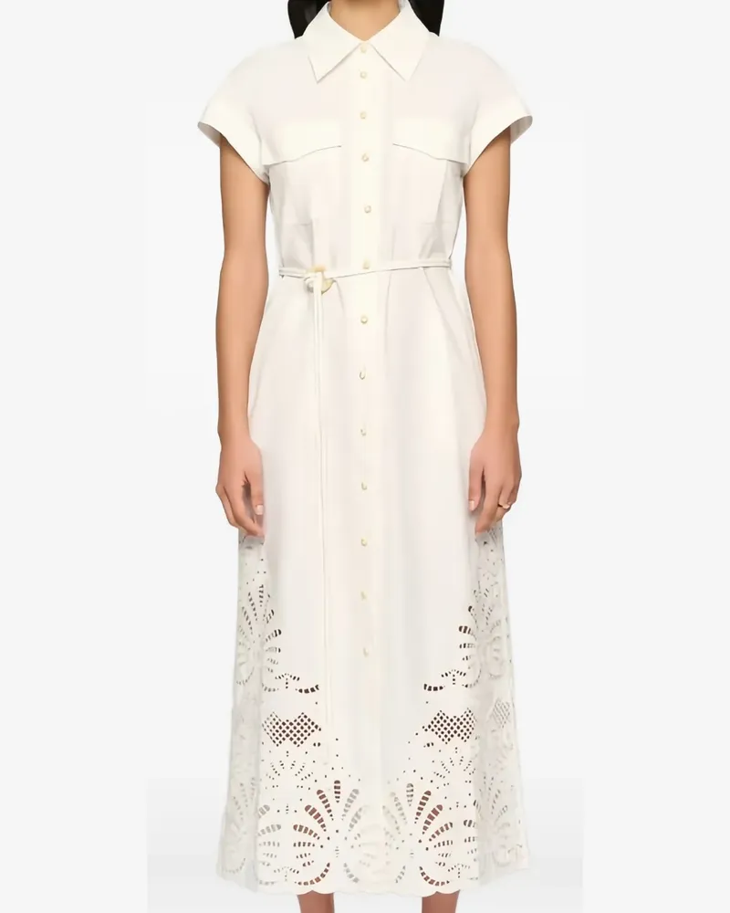 Clea Kya embroidered midi dress - Weiß Weiß