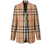 Karierte Jacquard-Jacke - Nude