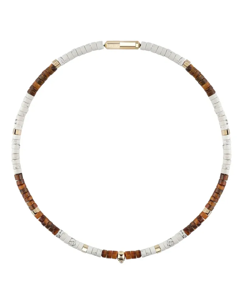 Philipp Plein skull beaded necklace - Gold Gold