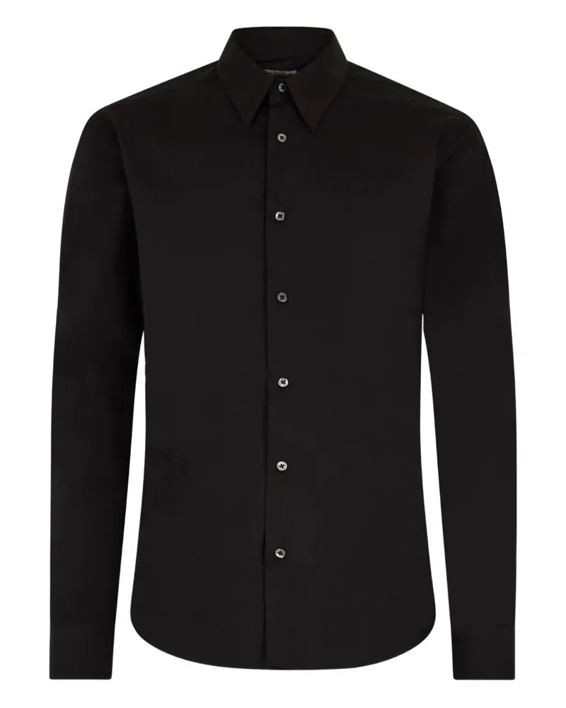 Roberto Cavalli Hemd aus Popeline - Schwarz Schwarz
