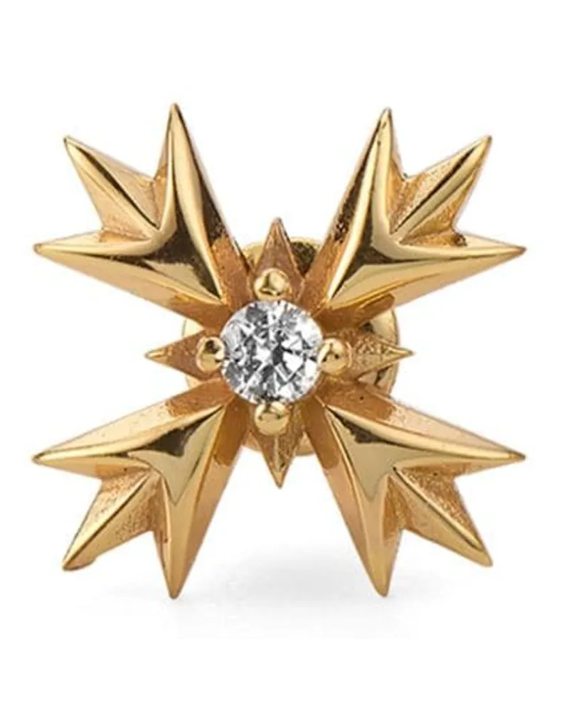 Emanuele Bicocchi Crest Ohrring mit Kristallverzierung - Gold Gold