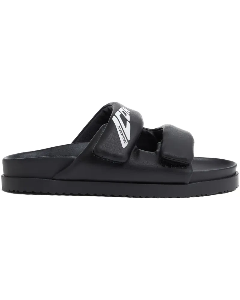 Dsquared2 Pantoletten mit "Icon"-Print - Schwarz Schwarz