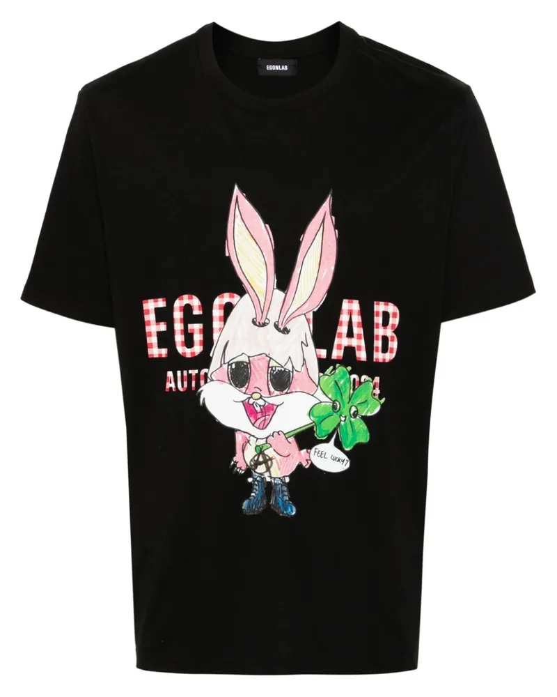 Egonlab Lapinou T-Shirt - Schwarz Schwarz