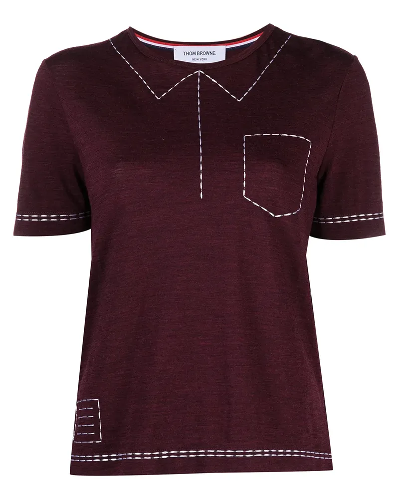 Thom Browne Klassisches T-Shirt - Rot Rot