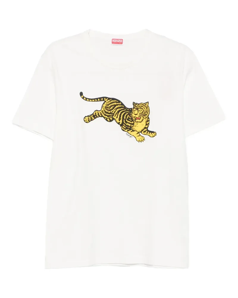 Kenzo T-Shirt mit Tiger-Print - Weiß Weiß