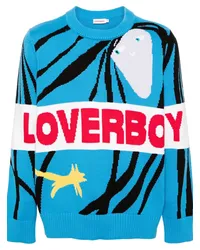 Charles Jeffrey Loverboy Loverboy Intarsien-Pullover Blau