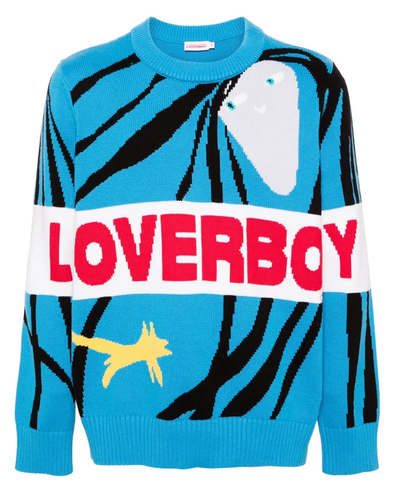 Charles Jeffrey Loverboy Loverboy Intarsien-Pullover Blue