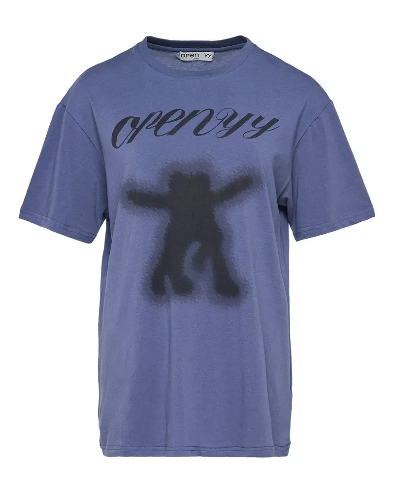 OPEN YY T-Shirt mit grafischem Print - Violett Violett