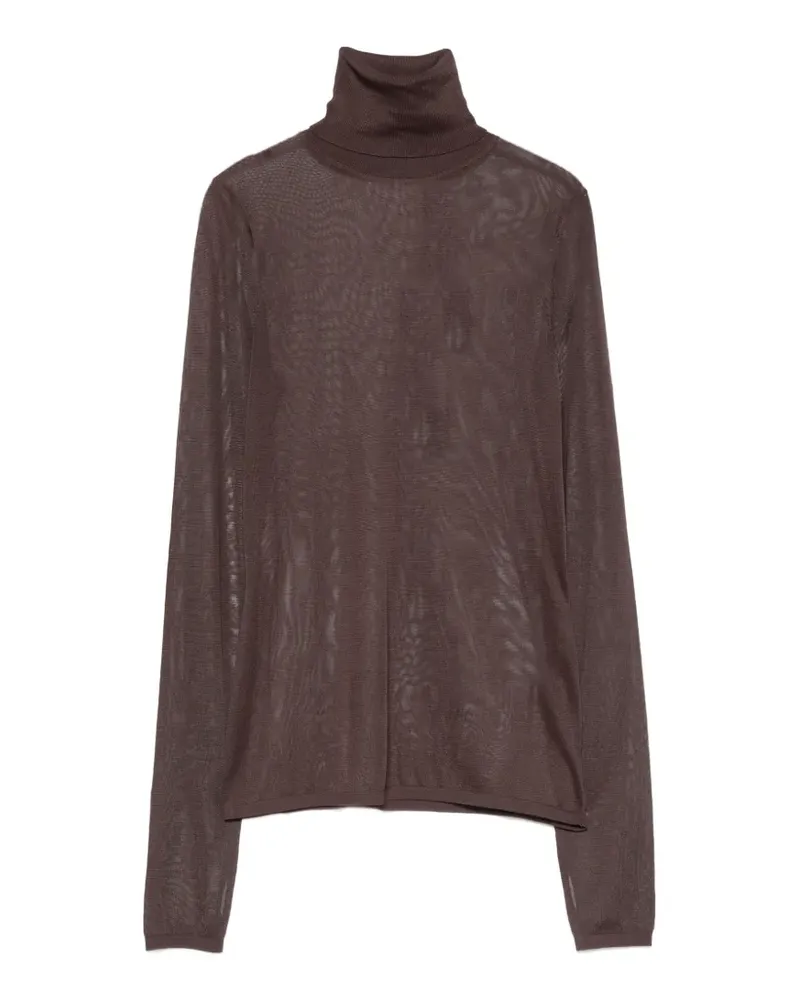 Zimmermann Feinstrick-Pullover mit Stehkragen - Braun Braun