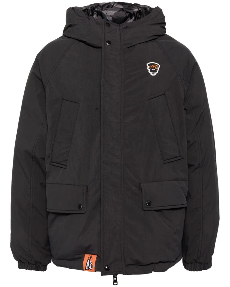 BAPE Daunenjacke mit Logo - Schwarz Schwarz