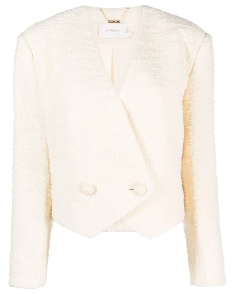 Zimmermann Luminosity Cropped-Blazer - Weiß Weiß