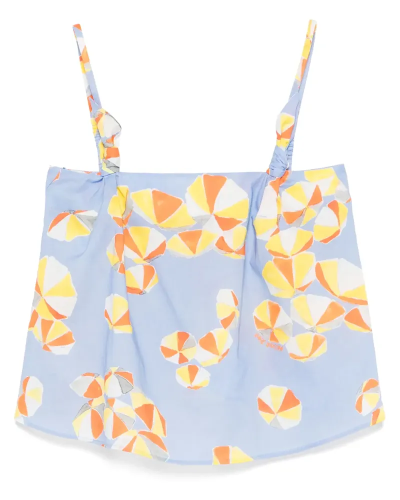 Moschino Bluse mit Regenschirm-Print - Blau Blau