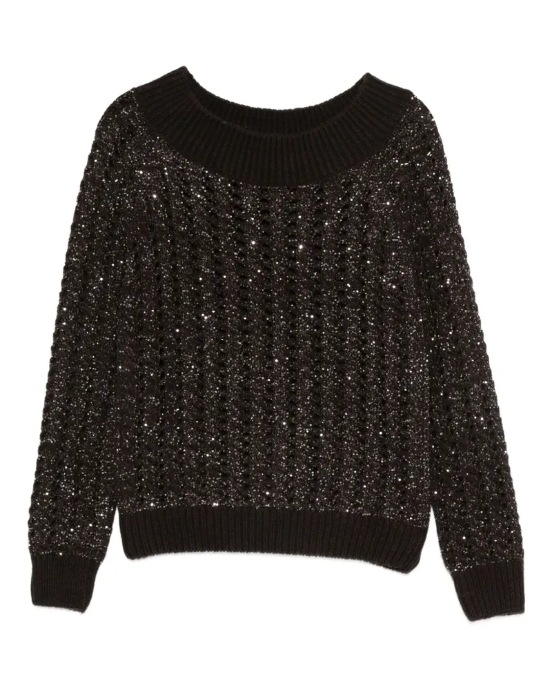 D.EXTERIOR Pullover mit Pailletten - Schwarz Schwarz