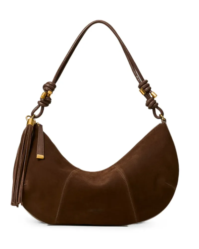 Twin-Set Wildledertasche mit Quaste - Braun Braun