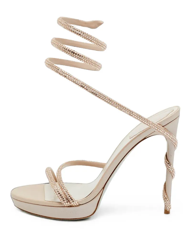 René Caovilla Margot Sandalen mit Kristallen - Nude Nude