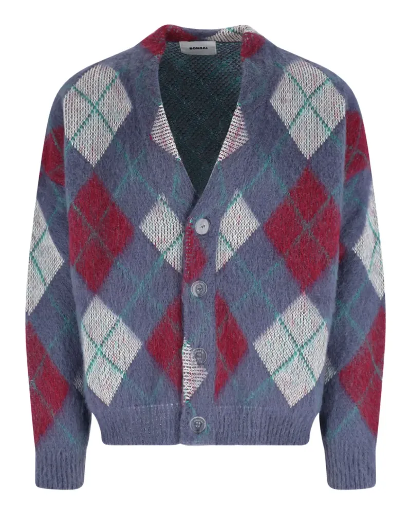 BONSAI Cardigan mit Argyle-Muster - Blau Blau
