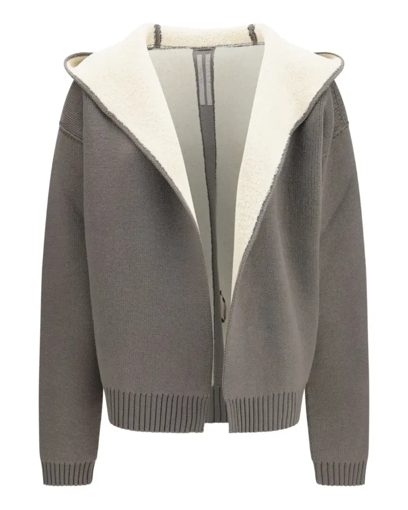 Rick Owens Wendbarer Tower Hoodie aus Staub/natürlicher Wolle - Grau Grau