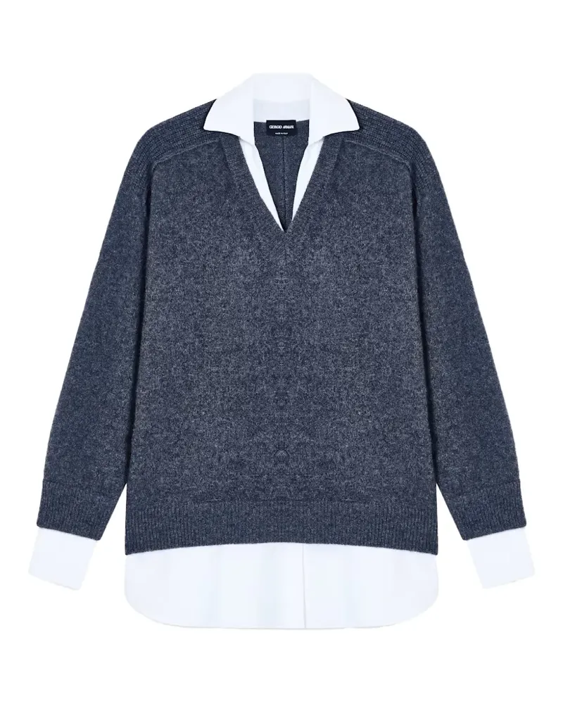 Giorgio Armani Pullover im Layering-Look - Grau Grau