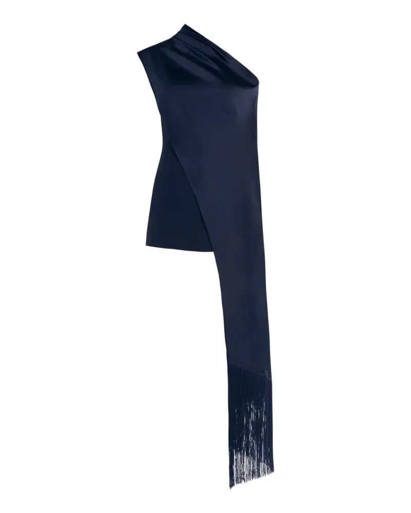 Taller Marmo Berenson fringed asymmetric mini dress - Blau Blau
