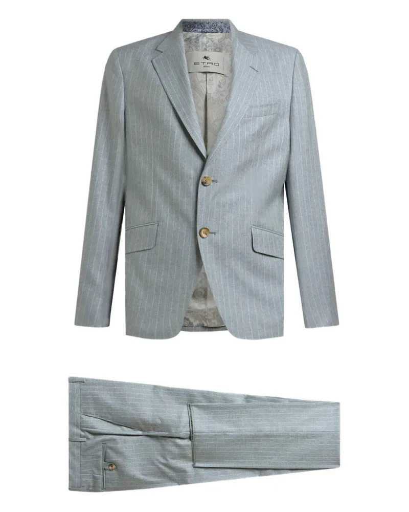 Etro single-breasted striped suit - Grün Grün