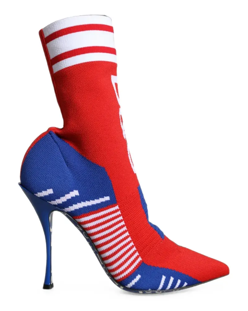 Dolce & Gabbana logo-knit sock ankle boots - Rot Rot