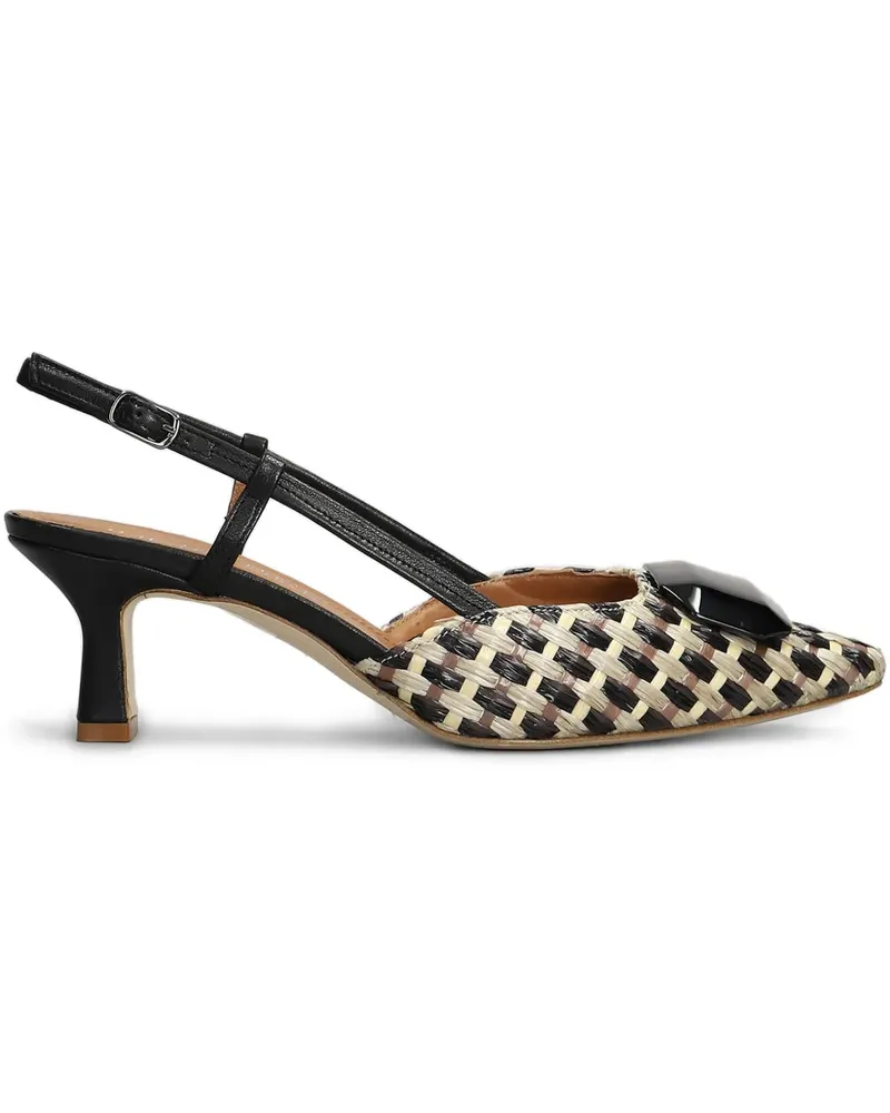 Julie Dee Pumps aus Raffiabast 65mm - Schwarz Schwarz