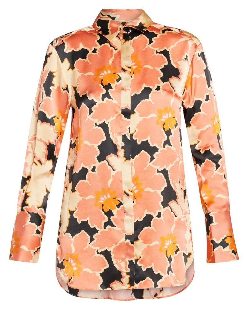 Shona Joy Seidenhemd mit Rosa-Print Orange