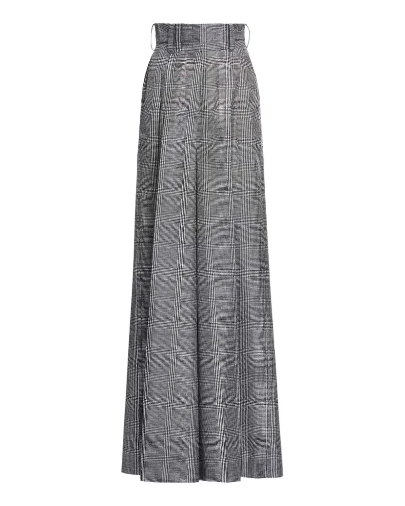 Elie Saab Seidenhose mit Prince de Galles-Print - Grau Grau