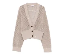 Cardigan mit Pailletten - Nude