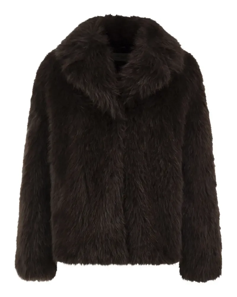 Max Mara Texturierter Kurzmantel - dunkelbraun Braun