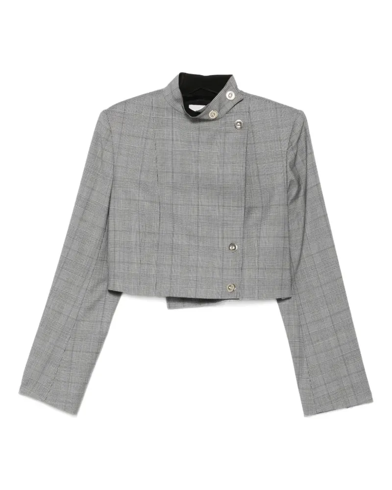 SPORTMAX Cropped-Jacke mit Prince of Wales-Karo - Grau Grau